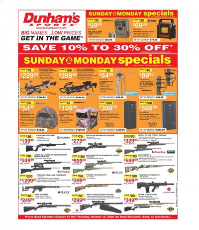 Dunham's Sports Weekly Ad Flyer October 10 to October 15