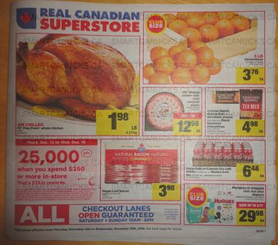 Real Canadian Superstore Ontario: 25,000 PC Optimum Points When You Spend $250 December 12th – 18th