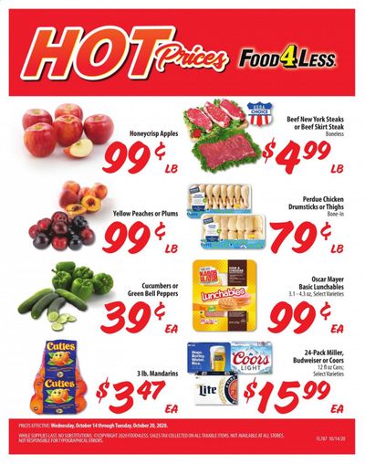 Food 4 Less (IN) Weekly Ad Flyer October 14 to October 20