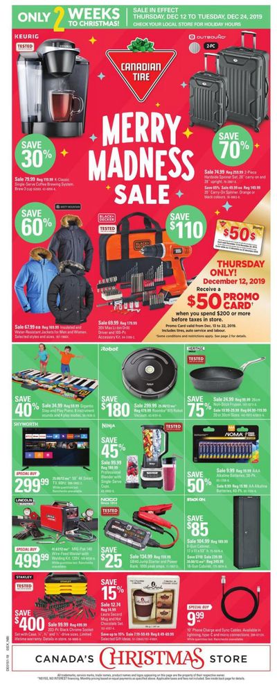 Canadian Tire Merry Madness Sale Flyer December 12 to 24