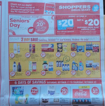 Shoppers Drug Mart Canada: 20x The Points When You Spend $50 October 17th