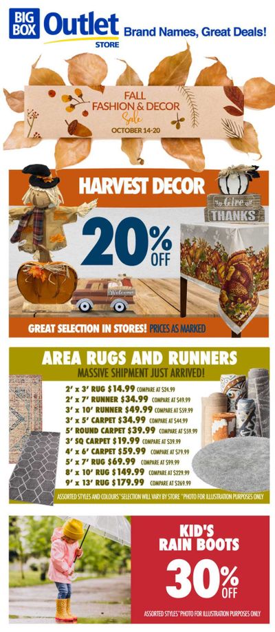 Big Box Outlet Store Flyer October 14 to 20