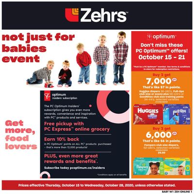 Zehrs Baby Flyer October 15 to 28