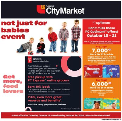 Loblaws City Market (West) Baby Flyer October 15 to 28