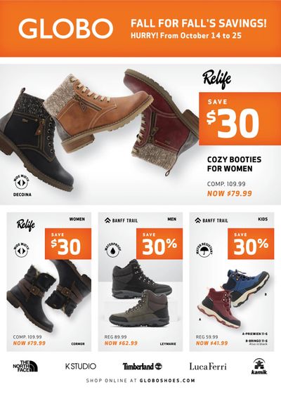 Globo Shoes Flyer October 14 to 25