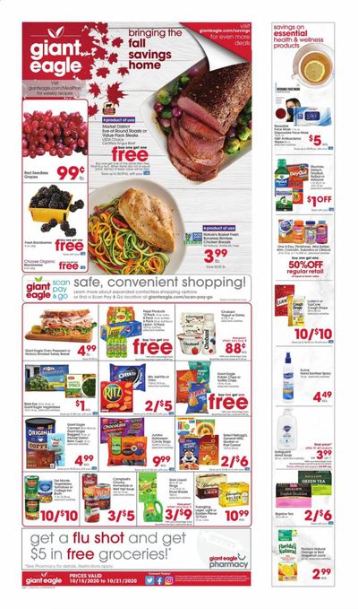 Giant Eagle (IN, MD, OH, PA, WV) Weekly Ad Flyer October 15 to October 21