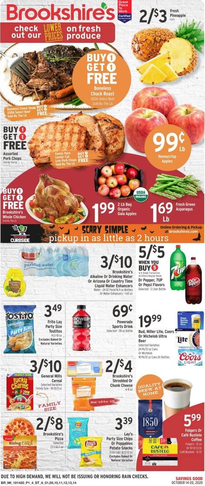 Brookshires Weekly Ad Flyer October 14 to October 20