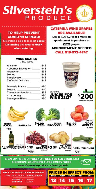 Silverstein's Produce Flyer October 13 to 17