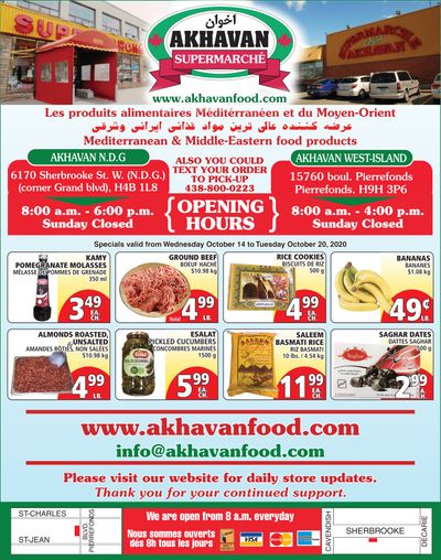 Akhavan Supermarche Flyer October 14 to 20