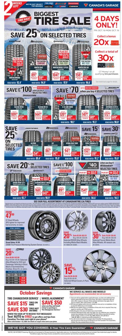 Canadian Tire (ON) Flyer October 16 to 22