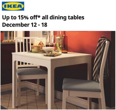 IKEA Canada Dining Tables Events: Save up to 15% Off All Dining Tables