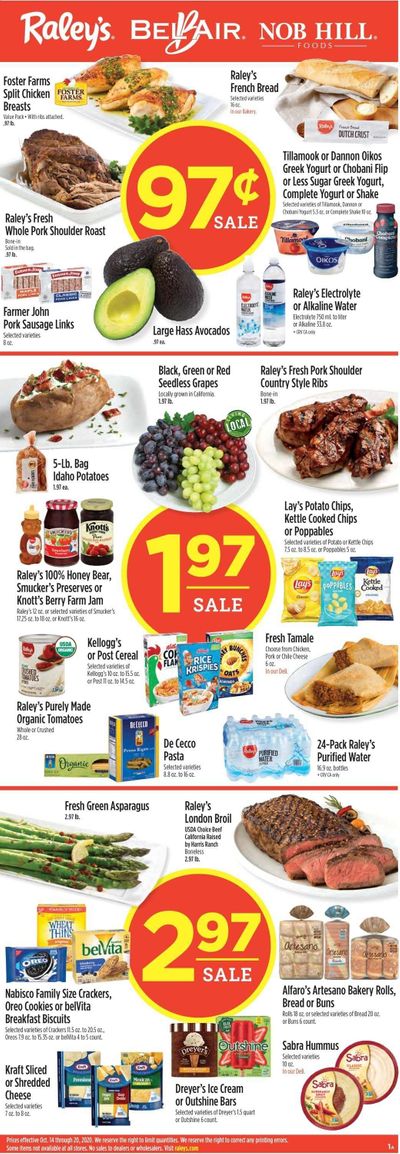 Raley's Weekly Ad Flyer October 14 to October 20