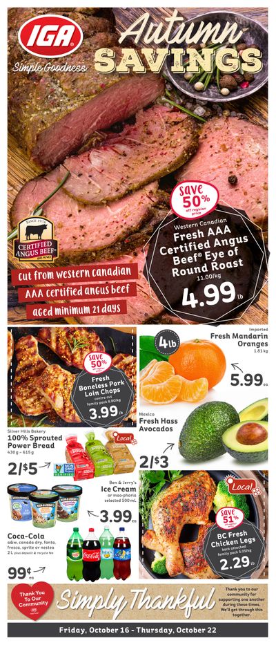 IGA Stores of BC Flyer October 16 to 22