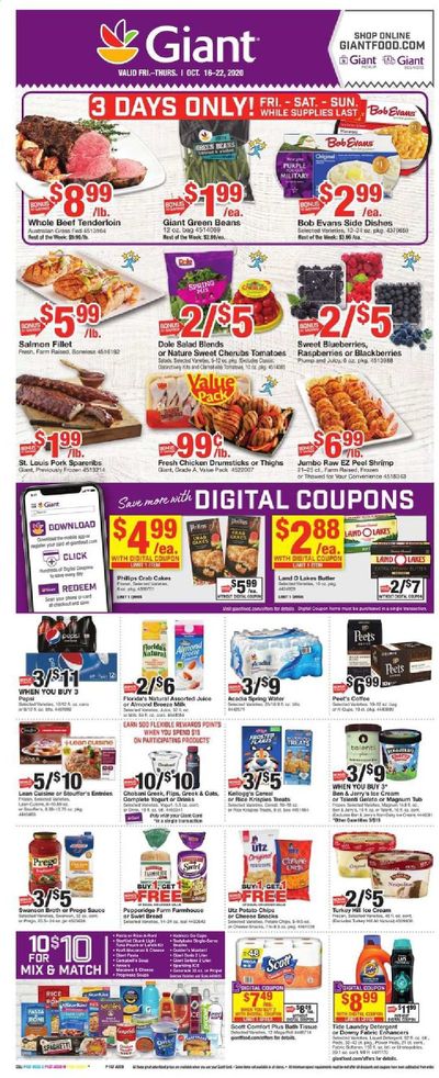 Giant Food Weekly Ad Flyer October 16 to October 22