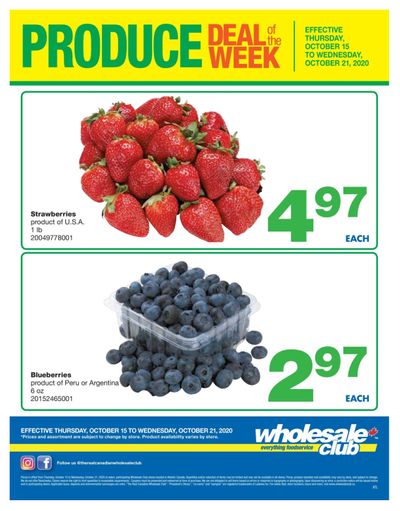 Wholesale Club (Atlantic) Produce Deal of the Week Flyer October 15 to 21