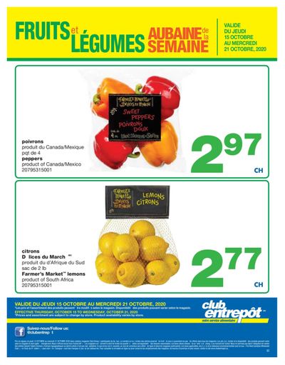 Wholesale Club (QC) Produce Deal of the Week Flyer October 15 to 21