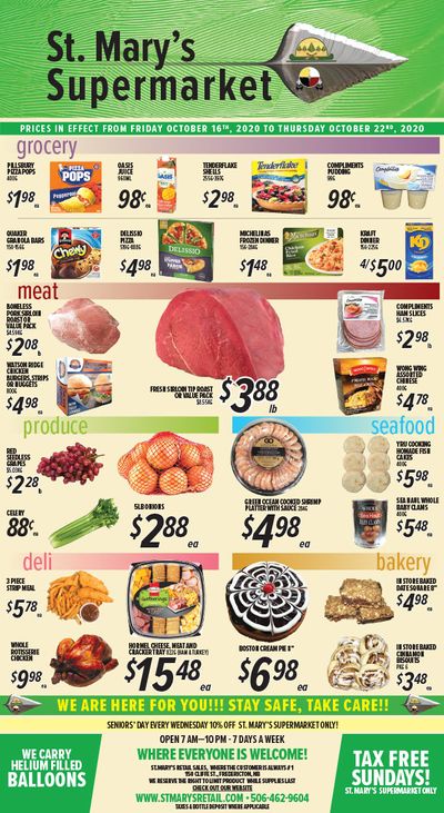 St. Mary's Supermarket Flyer October 16 to 22