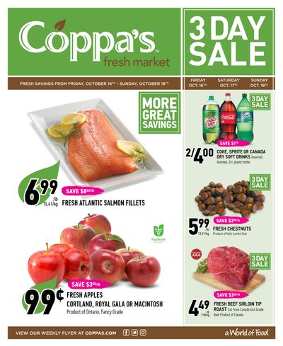 Coppa's Fresh Market 3-Days Sale Flyer October 16 to 18