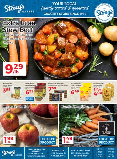 Stong's Market Flyer October 16 to 29