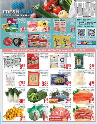 FreshLand Supermarket Flyer October 16 to 22