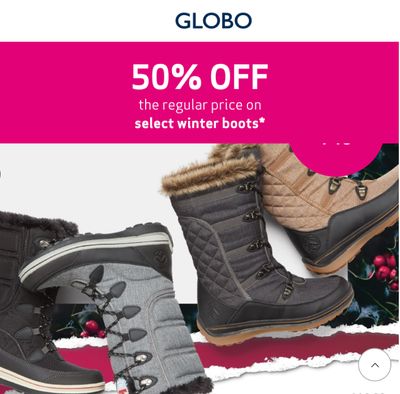 Globo Canada Flash Sale: Save 50% Off Sale Items + 25% off Winter Boots + More Deals