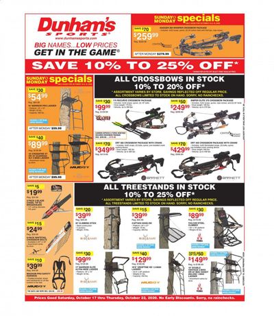 Dunham's Sports Weekly Ad Flyer October 17 to October 22