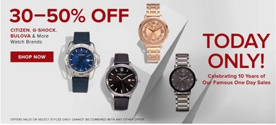Hudson’s Bay Canada Holiday One Day Sale: Today, Save 30% – 50% Off Watches by Citizen, G-Shock, Bulvo & More + Extra 15% off with Coupon Code