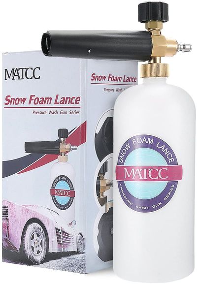 MATCC Snow Foam Cannon Adjustable Pressure Washer Foam Wash Gun 1L Bottle Car Wash Gun Snow Foam Lance with 1/4" Quick Connector On Sale for $23.98 (Save $16.00) at Amazon Canada