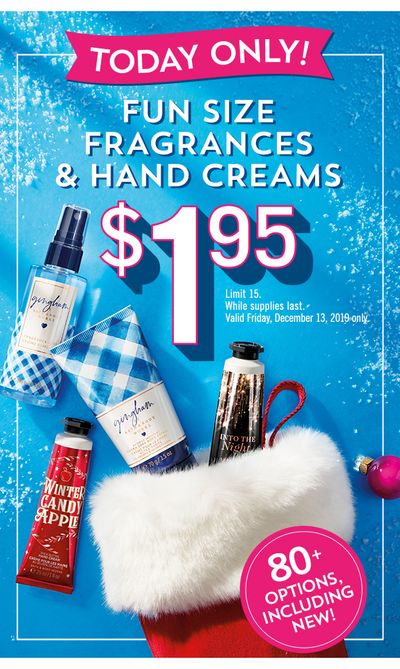 Bath & Body Works Canada Candle Day: Today, Only Fun Size Fragrances & Hand Creams, $1.95 + 3-Wick Candles, $12.95