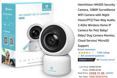 Amazon Canada Deals: Save 47% on Security Camera WiFi with Night Vision + 40% on Pet Dematting Comb + More Offers