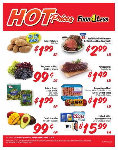 Food 4 Less (IN) Weekly Ad Flyer October 21 to October 27