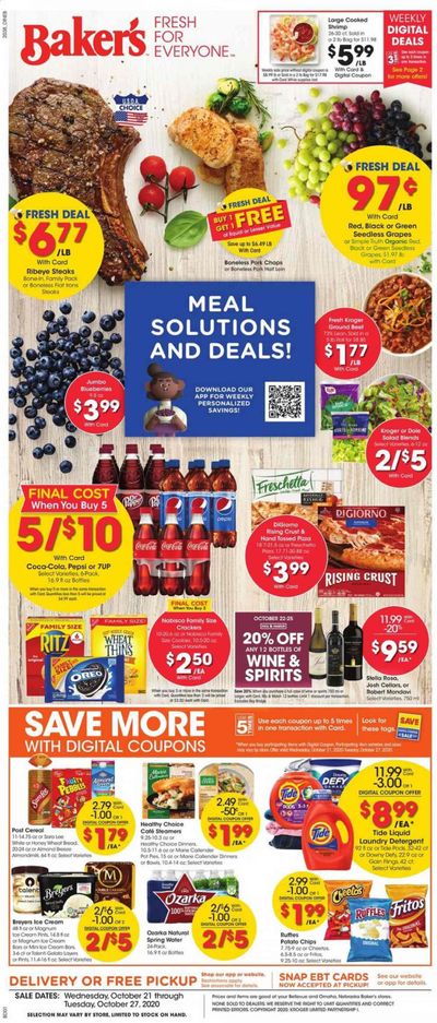 Baker's Weekly Ad Flyer October 21 to October 27