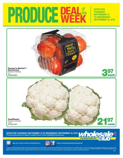 Wholesale Club (ON) Produce Deal of the Week Flyer September 12 to 18