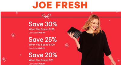 Joe Fresh Canada Buy More Save More Sale: Save 20% – 30% Off with Coupon Code + 30% off Outerwear + 25% off Sweaters