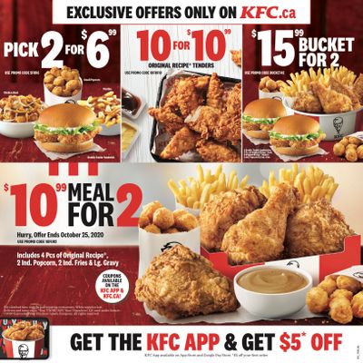 KFC Canada Coupons (NL), until October 25, 2020