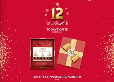 Lindt Chocolate Canada Holiday 12 Days Of Holiday Deals: Today, Save 50% off Connaisseurs Noir Box