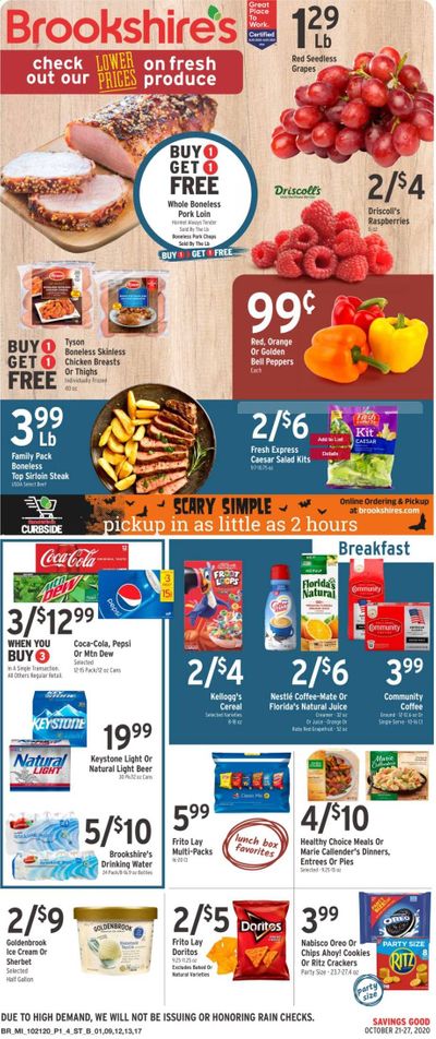 Brookshires Weekly Ad Flyer October 21 to October 27