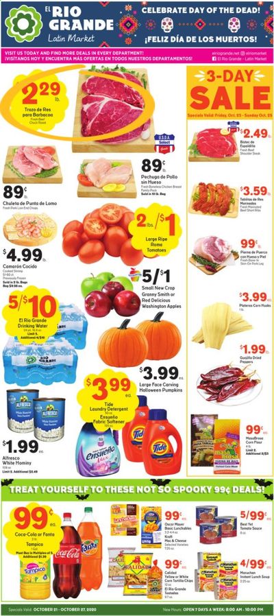 El Rio Grande (10, 21, 25, 30, 34, 53, 90) Weekly Ad Flyer October 21 to October 27