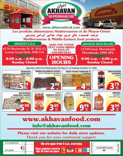 Akhavan Supermarche Flyer October 21 to 27