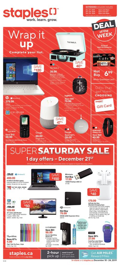 Staples Flyer December 18 to 24
