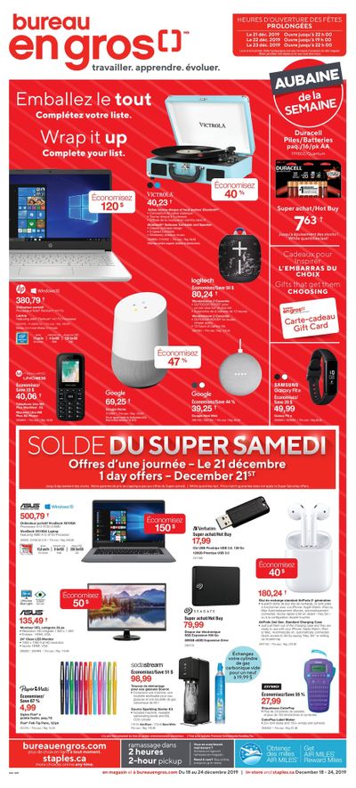 Bureau En Gros Flyer December 18 to 24