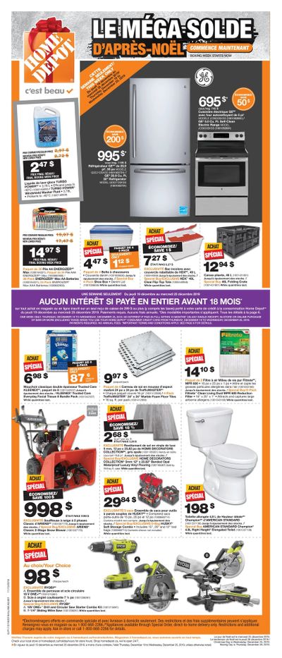 Home Depot (QC) Flyer December 19 to 25