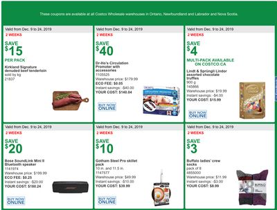 Costco Canada More Savings Weekly Coupons/Flyers for: Ontario, New Brunswick, Newfoundland & Labrador and Nova Scotia, December 16 – 24