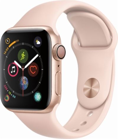 Apple Watch Series 5, 40mm, GPS, Gold Aluminium Case with Pink Sand Sport Band On Sale for $529.99 at Staples Canada