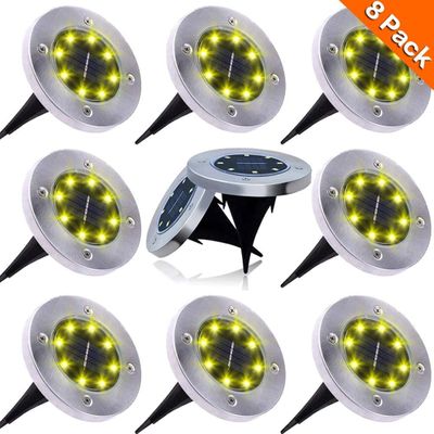 8pcs Solar Ground Lights Outdoor On Sale for  $ 35.79 (Save $ 18.50 ) at Amazon Canada