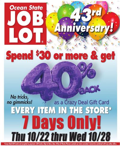 Ocean State Job Lot Weekly Ad Flyer October 22 to October 28