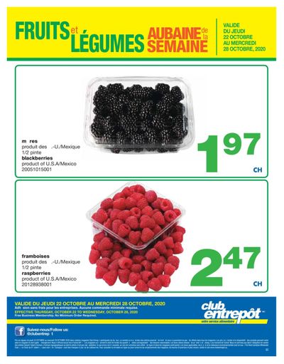 Wholesale Club (QC) Produce Deal of the Week Flyer October 22 to 28