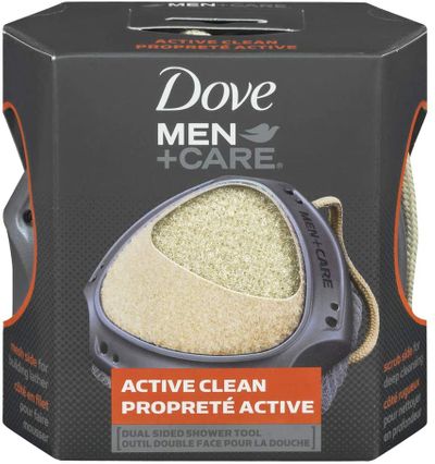 Dove Men+Care Dual Sided Shower Tool for Perfect Lather Active Clean On Sale for $ 2.88 (Save $ $ 2.39 ) at Amazon Canada