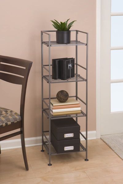 Seville Classics 4 Tier Square Satin Storage Tower with Pewter Finish, 33 x 28.6 x 112.4 cm Silver On Sale for  $ 49.97 (Save $ 46.03) at Amazon Canada