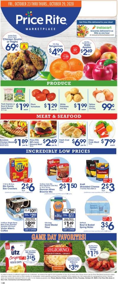 Price Rite (CT, MA, MD, NH, NJ, NY, PA, RI) Weekly Ad Flyer October 23 to October 29